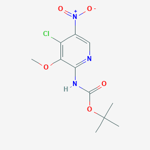 molecular formula C11H14ClN3O5 B11776490 tert-Butyl (4-chloro-3-methoxy-5-nitropyridin-2-yl)carbamate 
