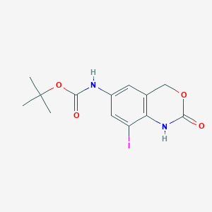molecular formula C13H15IN2O4 B11776538 Tert-butyl (8-iodo-2-oxo-2,4-dihydro-1H-benzo[D][1,3]oxazin-6-YL)carbamate 