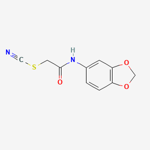 molecular formula C10H8N2O3S B11776541 N-(Benzo[d][1,3]dioxol-5-yl)-2-thiocyanatoacetamide 
