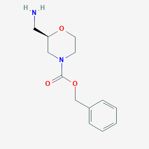 molecular formula C13H18N2O3 B11776546 (R)-Benzyl 2-(aminomethyl)morpholine-4-carboxylate 