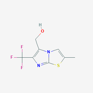 molecular formula C8H7F3N2OS B11776553 (2-Methyl-6-(trifluoromethyl)imidazo[2,1-b]thiazol-5-yl)methanol 