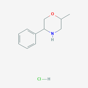 molecular formula C11H16ClNO B11776607 2-Methyl-5-phenylmorpholine hydrochloride 