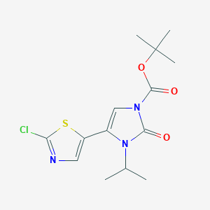 molecular formula C14H18ClN3O3S B11776658 tert-Butyl 4-(2-chlorothiazol-5-yl)-3-isopropyl-2-oxo-2,3-dihydro-1H-imidazole-1-carboxylate 