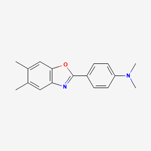 molecular formula C17H18N2O B11776779 4-(5,6-Dimethylbenzo[d]oxazol-2-yl)-N,N-dimethylaniline 