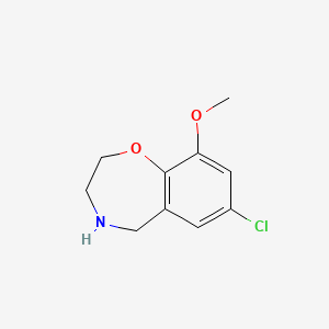molecular formula C10H12ClNO2 B11776781 7-Chloro-9-methoxy-2,3,4,5-tetrahydrobenzo[f][1,4]oxazepine 