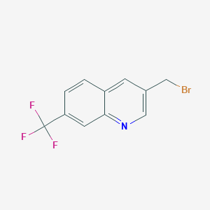 molecular formula C11H7BrF3N B11776788 3-(Bromomethyl)-7-(trifluoromethyl)quinoline 