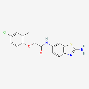 molecular formula C16H14ClN3O2S B11776798 N-(2-Aminobenzo[d]thiazol-6-yl)-2-(4-chloro-2-methylphenoxy)acetamide 