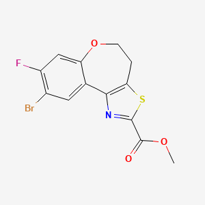 molecular formula C13H9BrFNO3S B11776886 Methyl 9-bromo-8-fluoro-4,5-dihydrobenzo[2,3]oxepino[4,5-d]thiazole-2-carboxylate 