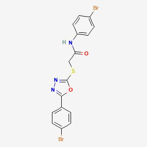 molecular formula C16H11Br2N3O2S B11776894 N-(4-Bromophenyl)-2-((5-(4-bromophenyl)-1,3,4-oxadiazol-2-yl)thio)acetamide 