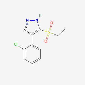molecular formula C11H11ClN2O2S B11776914 4-(2-Chlorophenyl)-3-(ethylsulfonyl)-1H-pyrazole 