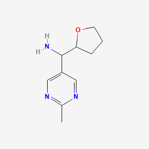 molecular formula C10H15N3O B11776961 (2-Methylpyrimidin-5-yl)(tetrahydrofuran-2-yl)methanamine 