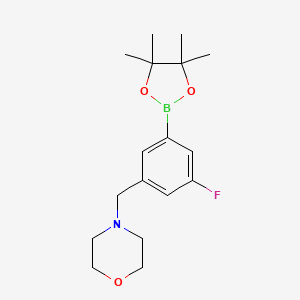 molecular formula C17H25BFNO3 B11776962 4-(3-Fluoro-5-(4,4,5,5-tetramethyl-1,3,2-dioxaborolan-2-yl)benzyl)morpholine 