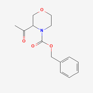 molecular formula C14H17NO4 B11776978 Benzyl 3-acetylmorpholine-4-carboxylate 