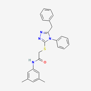 molecular formula C25H24N4OS B11777020 2-((5-Benzyl-4-phenyl-4H-1,2,4-triazol-3-yl)thio)-N-(3,5-dimethylphenyl)acetamide 