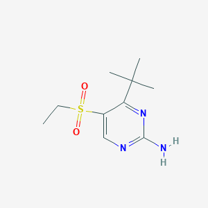 molecular formula C10H17N3O2S B11777123 4-(tert-Butyl)-5-(ethylsulfonyl)pyrimidin-2-amine 