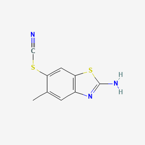 molecular formula C9H7N3S2 B11777132 5-Methyl-6-thiocyanatobenzo[d]thiazol-2-amine CAS No. 21615-35-0