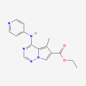 molecular formula C15H15N5O2 B11777155 Ethyl 5-methyl-4-(pyridin-4-ylamino)pyrrolo[2,1-f][1,2,4]triazine-6-carboxylate 