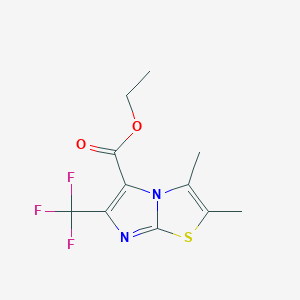 molecular formula C11H11F3N2O2S B11777247 Ethyl 2,3-dimethyl-6-(trifluoromethyl)imidazo[2,1-b]thiazole-5-carboxylate 