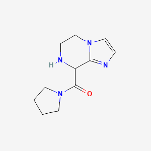 molecular formula C11H16N4O B11777263 Pyrrolidin-1-yl(5,6,7,8-tetrahydroimidazo[1,2-a]pyrazin-8-yl)methanone 