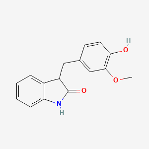 molecular formula C16H15NO3 B11777317 3-(4-Hydroxy-3-methoxybenzyl)indolin-2-one 