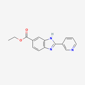 molecular formula C15H13N3O2 B11777325 Ethyl 2-(pyridin-3-yl)-1H-benzo[d]imidazole-5-carboxylate 