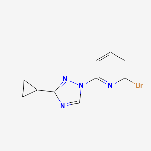 molecular formula C10H9BrN4 B11777420 2-Bromo-6-(3-cyclopropyl-1H-1,2,4-triazol-1-yl)pyridine 