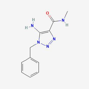 molecular formula C11H13N5O B11777436 5-Amino-1-benzyl-N-methyl-1H-1,2,3-triazole-4-carboxamide 