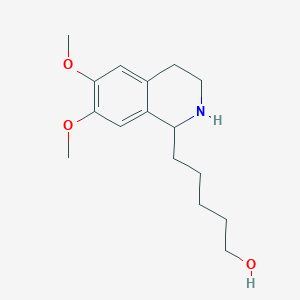molecular formula C16H25NO3 B117775 5-(6,7-Dimethoxy-1,2,3,4-tetrahydroisoquinolin-1-yl)pentan-1-ol CAS No. 148204-34-6