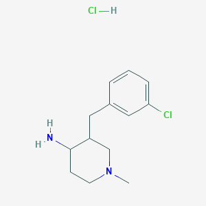 molecular formula C13H20Cl2N2 B11777529 3-(3-Chlorobenzyl)-1-methylpiperidin-4-amine hydrochloride 