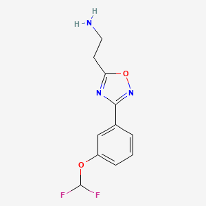 molecular formula C11H11F2N3O2 B11777578 2-(3-(3-(Difluoromethoxy)phenyl)-1,2,4-oxadiazol-5-yl)ethanamine 