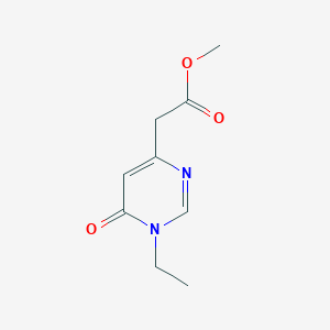 molecular formula C9H12N2O3 B11777592 Methyl 2-(1-ethyl-6-oxo-1,6-dihydropyrimidin-4-yl)acetate 