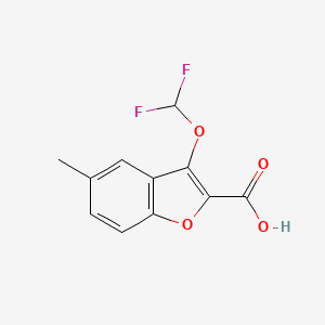 molecular formula C11H8F2O4 B11777617 3-(Difluoromethoxy)-5-methylbenzofuran-2-carboxylic acid 
