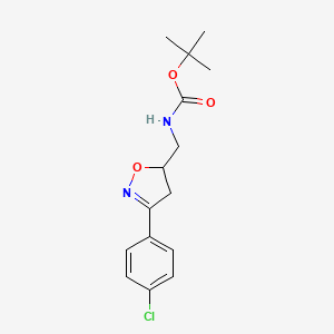 molecular formula C15H19ClN2O3 B11777647 Tert-butyl ((3-(4-chlorophenyl)-4,5-dihydroisoxazol-5-YL)methyl)carbamate 
