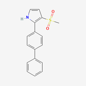 molecular formula C17H15NO2S B11777663 2-([1,1'-Biphenyl]-4-yl)-3-(methylsulfonyl)-1H-pyrrole 