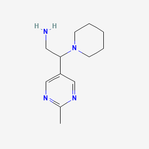 molecular formula C12H20N4 B11777684 2-(2-Methylpyrimidin-5-yl)-2-(piperidin-1-yl)ethanamine 