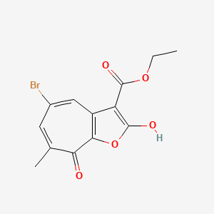 molecular formula C13H11BrO5 B11777713 Ethyl 5-bromo-8-hydroxy-7-methyl-2-oxo-2H-cyclohepta[b]furan-3-carboxylate 