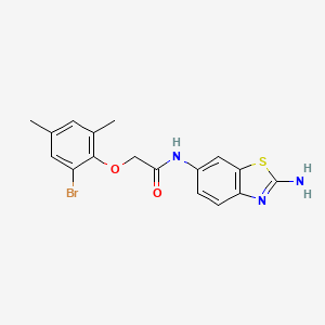 molecular formula C17H16BrN3O2S B11777794 N-(2-Aminobenzo[d]thiazol-6-yl)-2-(2-bromo-4,6-dimethylphenoxy)acetamide 