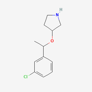 molecular formula C12H16ClNO B11777800 3-(1-(3-Chlorophenyl)ethoxy)pyrrolidine 