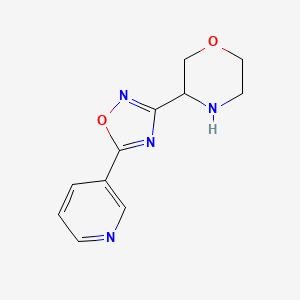molecular formula C11H12N4O2 B11777820 3-(5-(Pyridin-3-yl)-1,2,4-oxadiazol-3-yl)morpholine 