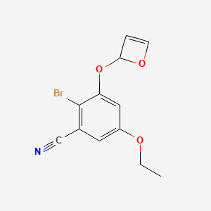 molecular formula C12H10BrNO3 B11777829 3-((2H-Oxet-2-yl)oxy)-2-bromo-5-ethoxybenzonitrile 