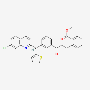 molecular formula C31H24ClNO3S B11777855 Methyl 2-(3-(3-((7-chloroquinolin-2-yl)(thiophen-2-yl)methyl)phenyl)-3-oxopropyl)benzoate 