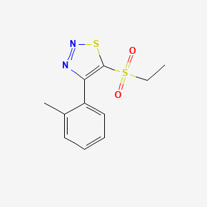 molecular formula C11H12N2O2S2 B11777874 5-(Ethylsulfonyl)-4-(o-tolyl)-1,2,3-thiadiazole 