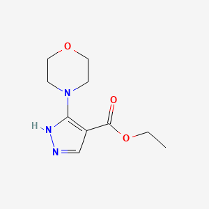 molecular formula C10H15N3O3 B11777889 Ethyl 3-morpholino-1H-pyrazole-4-carboxylate 