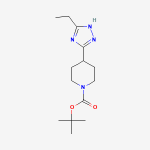 molecular formula C14H24N4O2 B11777923 tert-Butyl 4-(3-ethyl-1H-1,2,4-triazol-5-yl)piperidine-1-carboxylate 