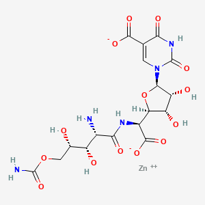 molecular formula C17H21N5O14Zn B1177793 zinc;1-[(2R,3R,4S,5R)-5-[(S)-[[(2S,3S,4S)-2-amino-5-carbamoyloxy-3,4-dihydroxypentanoyl]amino]-carboxylatomethyl]-3,4-dihydroxyoxolan-2-yl]-2,4-dioxopyrimidine-5-carboxylate CAS No. 146659-78-1