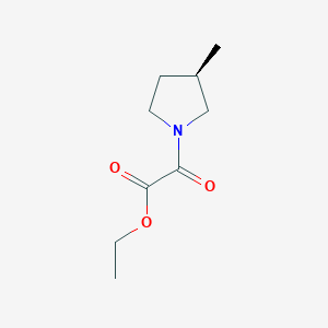 molecular formula C9H15NO3 B11777940 ethyl 2-[(3R)-3-methylpyrrolidin-1-yl]-2-oxoacetate 