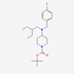 molecular formula C23H37FN2O2 B11777971 tert-Butyl 4-((2-ethylbutyl)(4-fluorobenzyl)amino)piperidine-1-carboxylate 