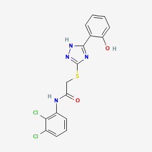 molecular formula C16H12Cl2N4O2S B11778024 N-(2,3-Dichlorophenyl)-2-((3-(2-hydroxyphenyl)-1H-1,2,4-triazol-5-yl)thio)acetamide 