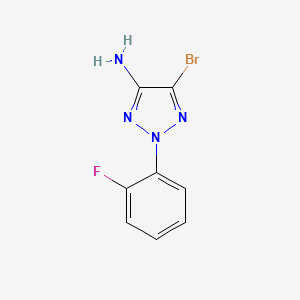 molecular formula C8H6BrFN4 B11778071 5-Bromo-2-(2-fluorophenyl)-2H-1,2,3-triazol-4-amine 