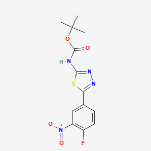 molecular formula C13H13FN4O4S B11778096 Tert-butyl (5-(4-fluoro-3-nitrophenyl)-1,3,4-thiadiazol-2-YL)carbamate 